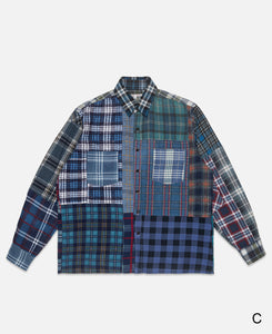 Straight Hem Flannel Shirt (Multi)