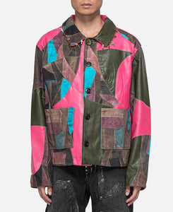 Unisex Trompe L'oeil Patchwork Jacket (Multi)