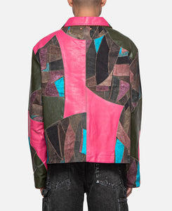 Unisex Trompe L'oeil Patchwork Jacket (Multi)