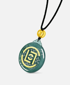 String Necklace With Pendant (Green)
