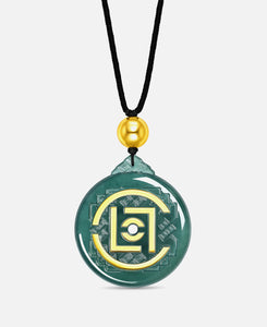 String Necklace With Pendant (Green)