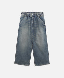 Vintage Dyed Selvedge Denim Worker Pants (Blue)