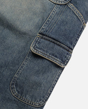 Vintage Dyed Selvedge Denim Worker Pants (Blue)