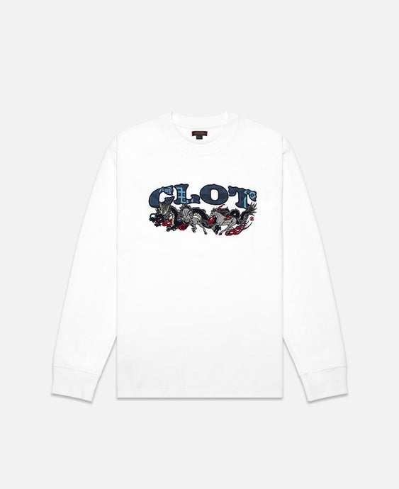 Dragon Horse Long Sleeves T-Shirt (White)