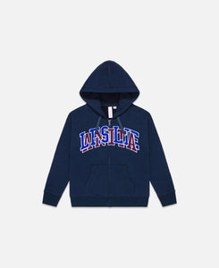 Kids Leslie Anita College Zip Up Hoodie (Navy)