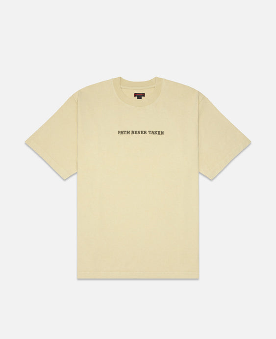 Path Never Taken Heavy Washed T-Shirt (Beige)