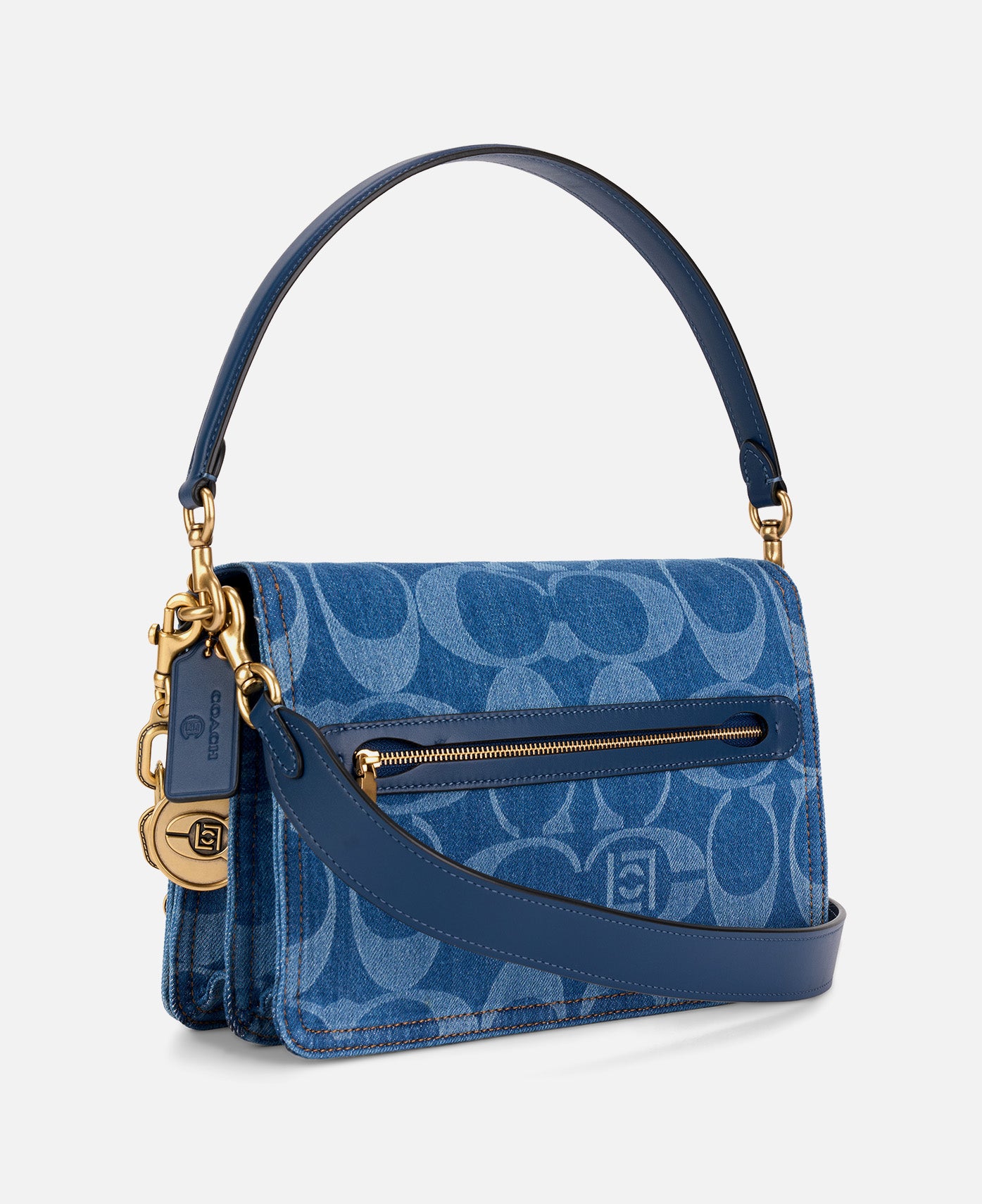 Coach Clot Chain Tabby Shoulder Bag In Maxi Signature Denim (Indigo)