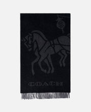 Coach Clot Reversible Horse And Carriage Oversized Muffler (Black)