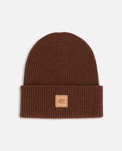 Coach Clot Patch Knit Beanie (Brown)