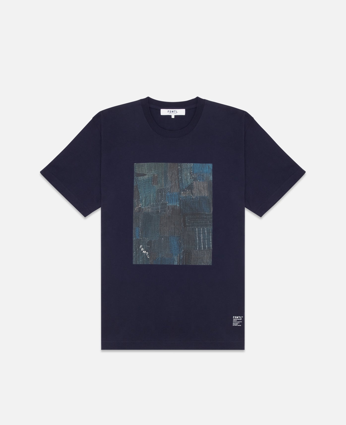 Printed Boro Patchwork T-Shirt (Blue)