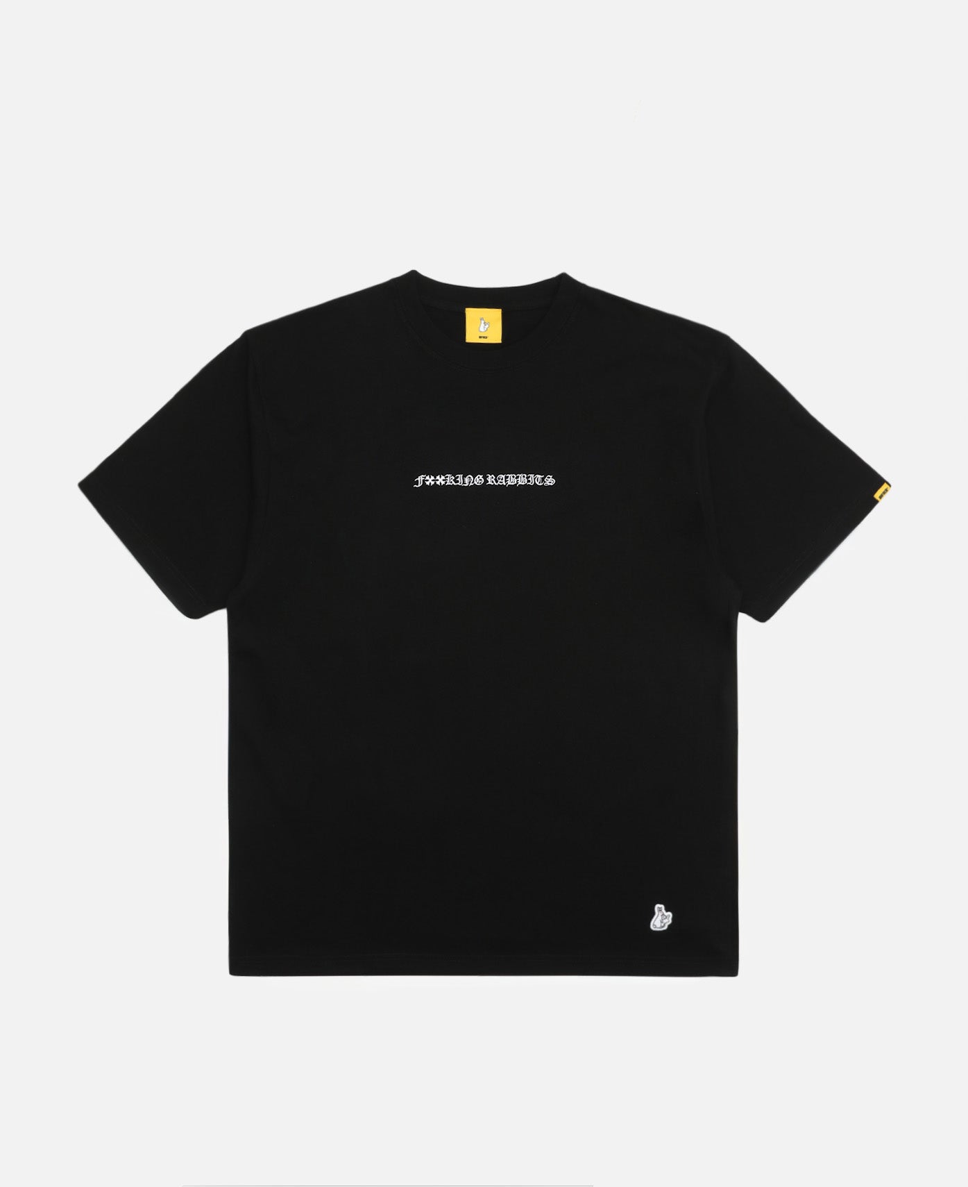 Embroidery Carrot Rabbit T-Shirt (Black)
