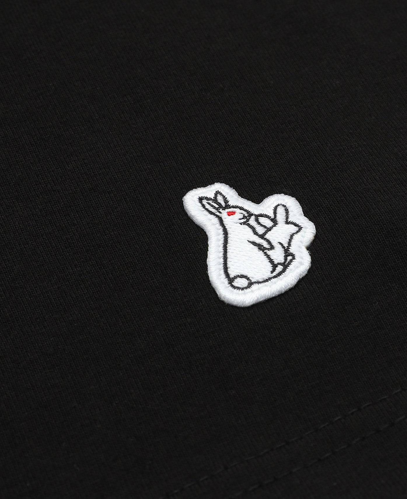 Embroidery Carrot Rabbit T-Shirt (Black)