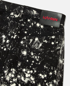 Bleached Wide Cropped Jeans (Black)