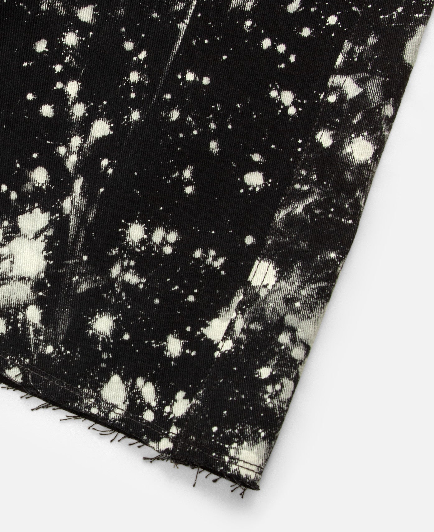 Bleached Wide Cropped Jeans (Black)