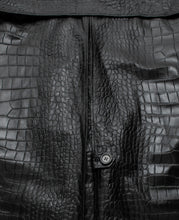 Faux Croco Leather Trench (Black)