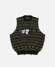 Unisex Distressed Knit Vest (Green)