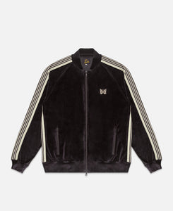 Rib Collar Track Jacket - C/Pe Velour (Charcoal)