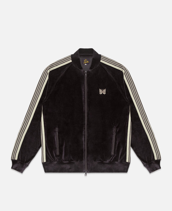 Rib Collar Track Jacket - C/Pe Velour (Charcoal)