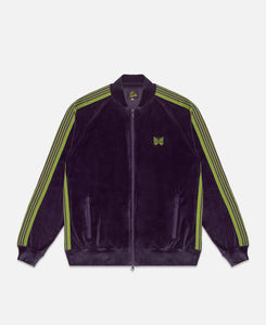 Rib Collar Track Jacket - C/Pe Velour (Purple)