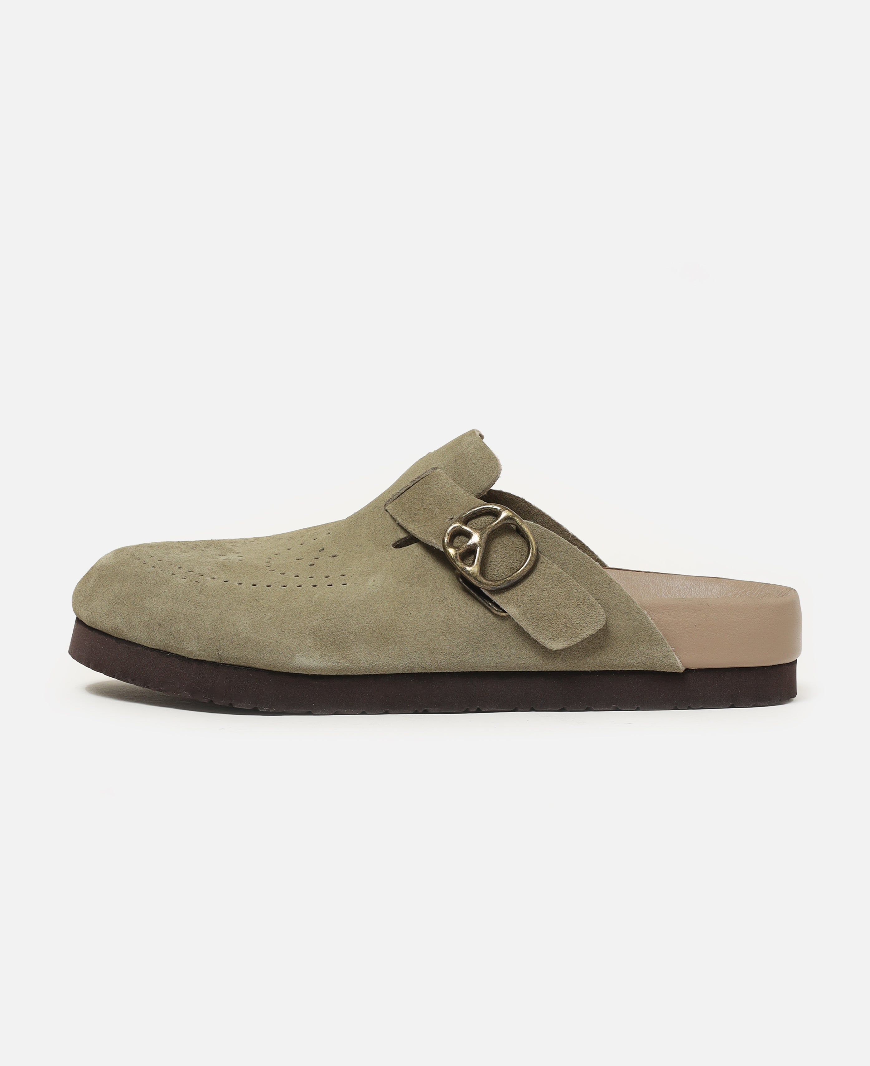 Clog Sandal - Suede (Khaki)