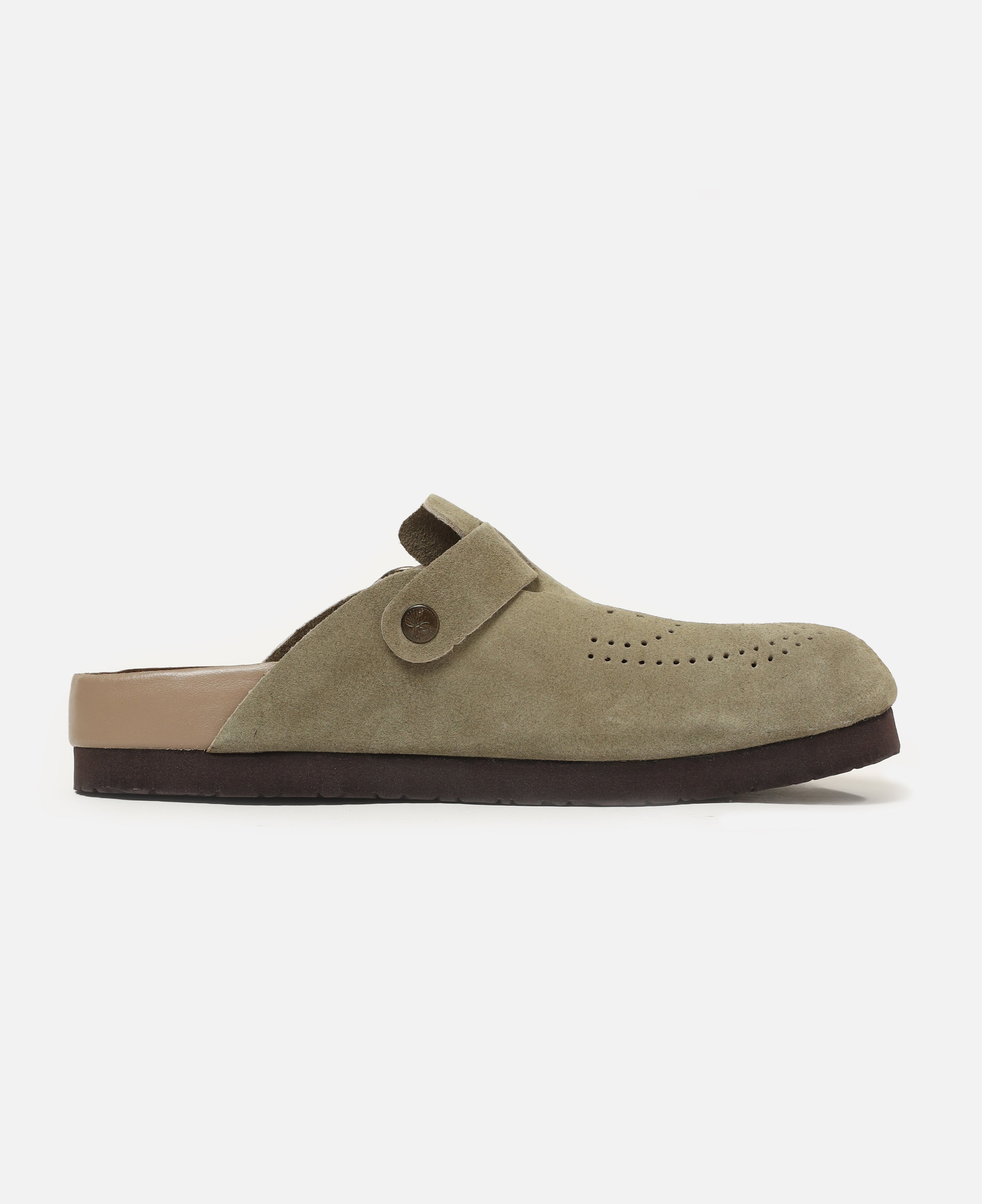 Clog Sandal - Suede (Khaki)