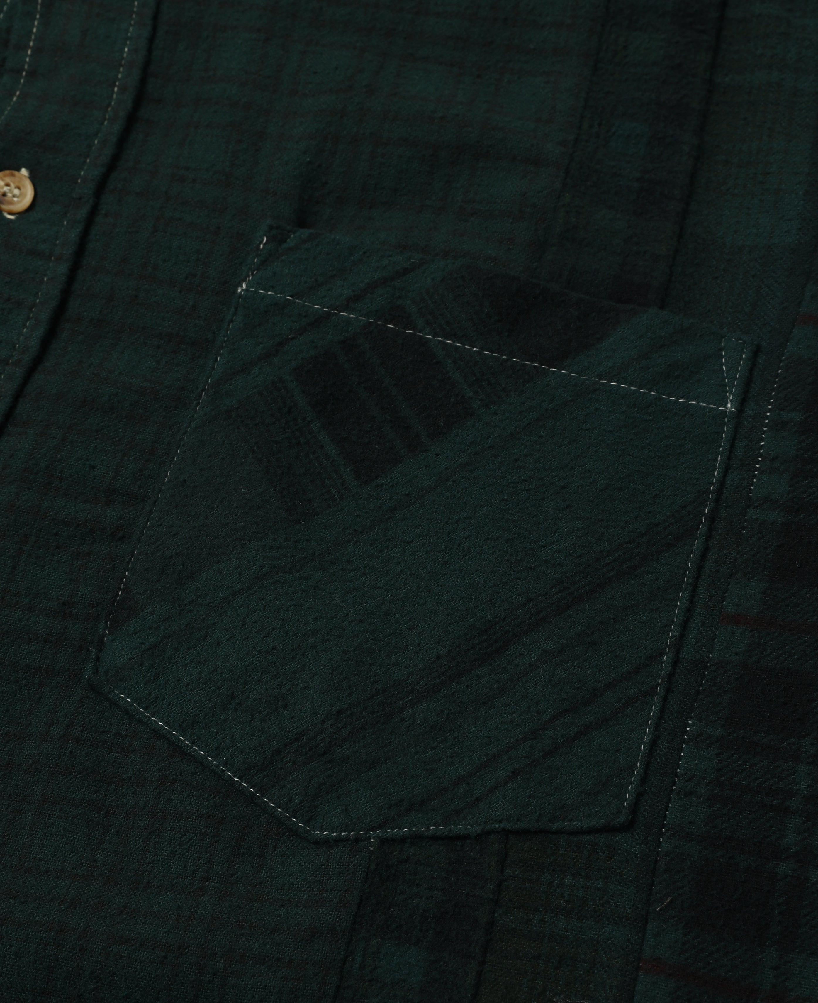 Flannel Shirt - 7 Cuts Shirt/Over Dye (Green)