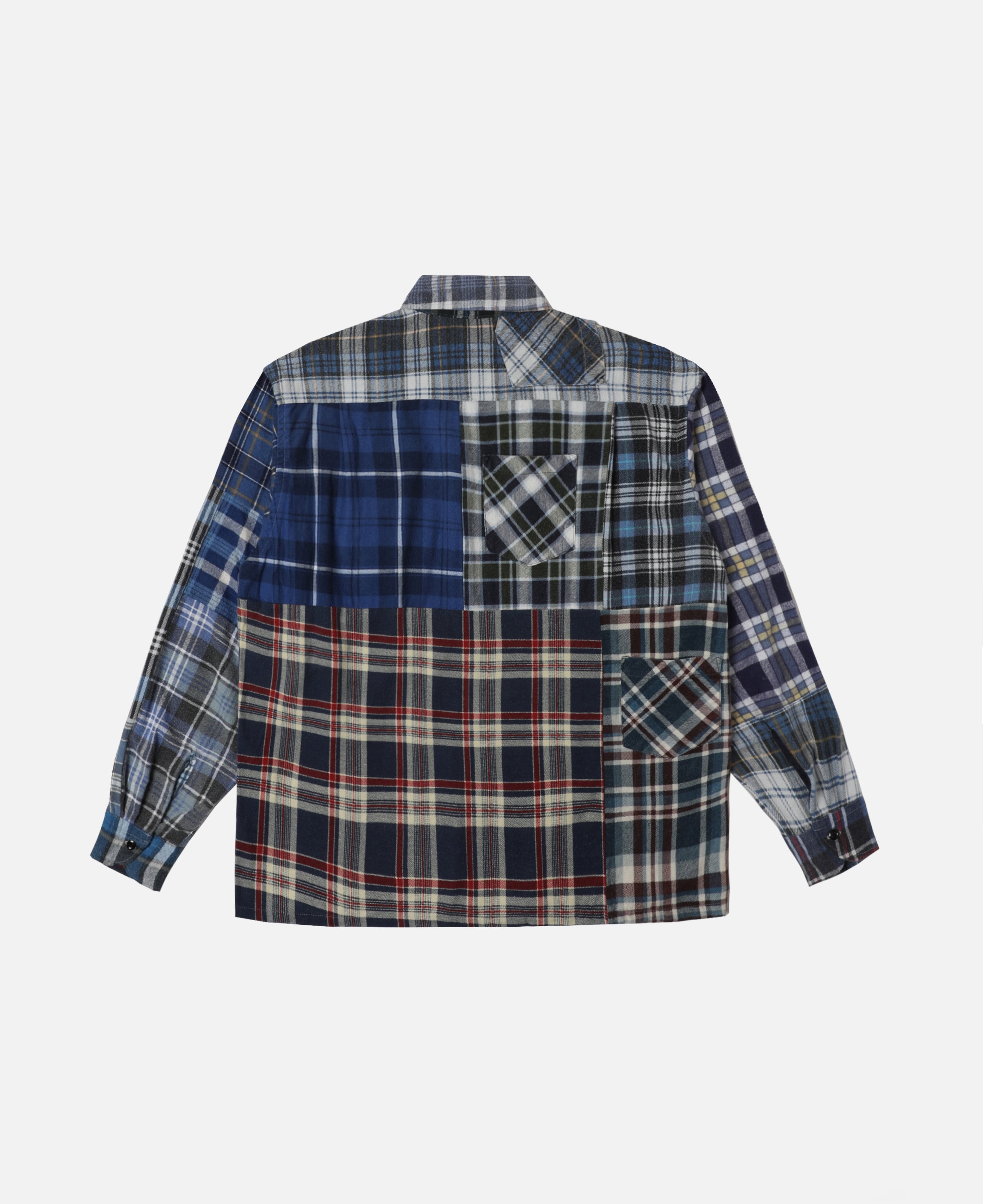 Flannel Shirt - Straight Hem Shirt (Multi) (Size L)