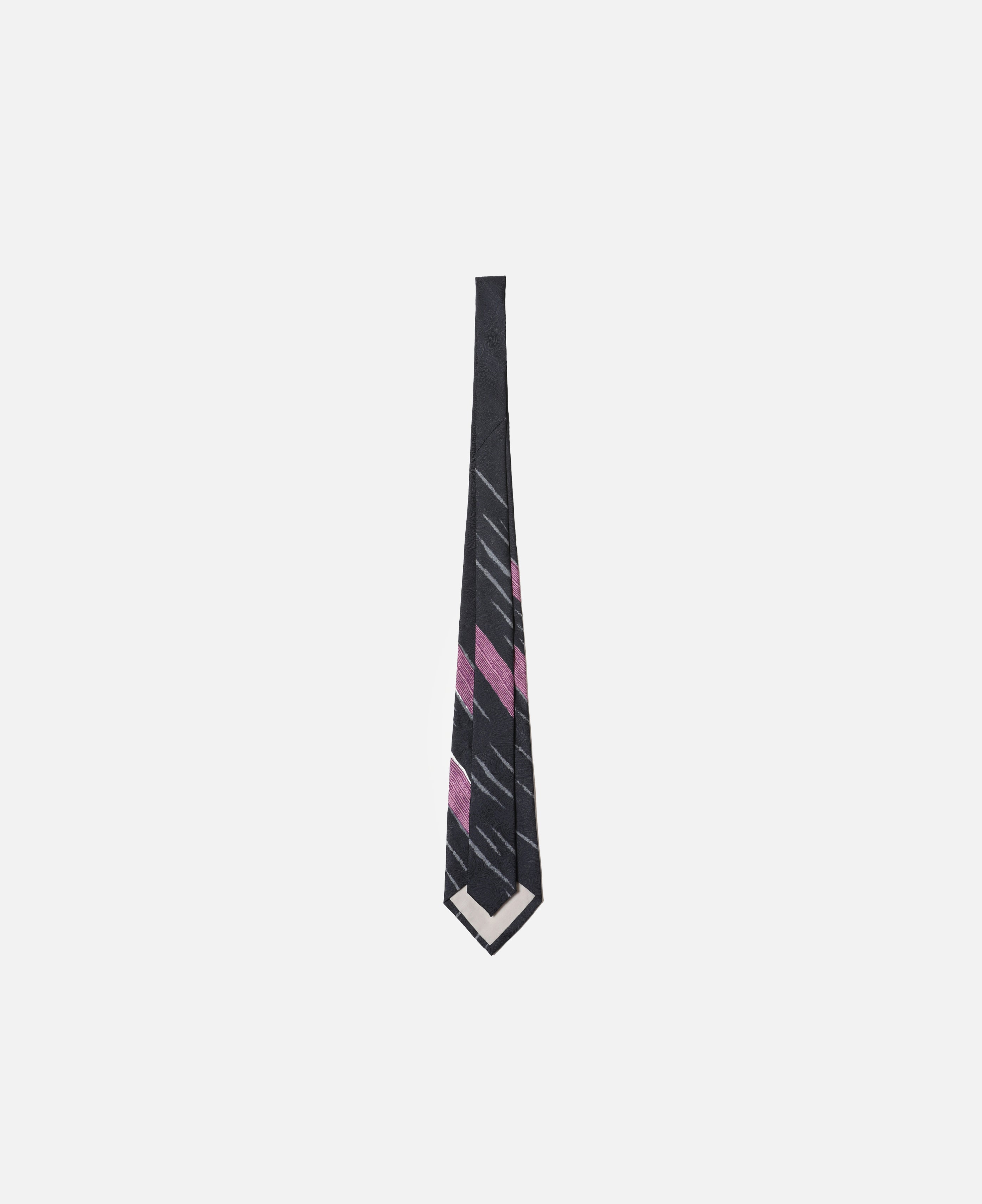 Neck Tie - Silk Paisley Satin (Black)