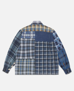 Straight Hem Flannel Shirt (Multi)