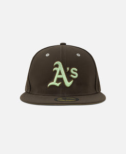 Easter Oakland Athletics Cooperstown Soft Green Undervisor Walnut 59Fifty Cap (Brown)