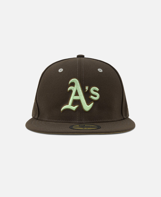 Easter Oakland Athletics Cooperstown Soft Green Undervisor Walnut 59Fifty Cap (Brown)