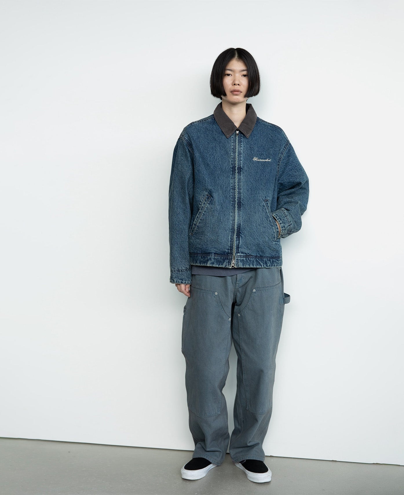 Denim Double Knee Pants (Navy)