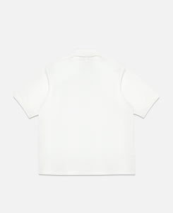 Trefoil Logo Play Football Graphic Short Sleeve Polo Shirt (White)