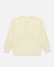 Intarsia Crew Neck Sweater (White)