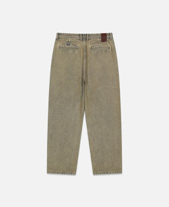 Two Tucked Hairy Denim Pants (Taupe)